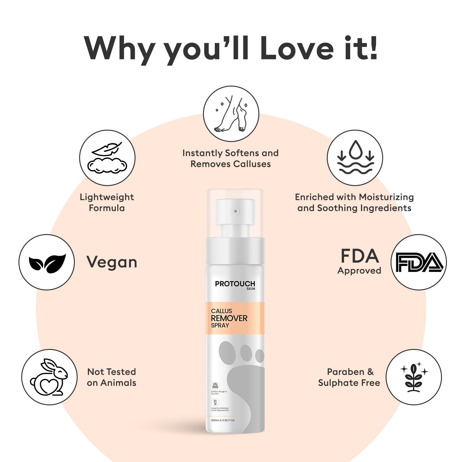 Callus Remover Spray | Potent Formula to Remove the Tough Dead Skin & Reveal Soft Heels