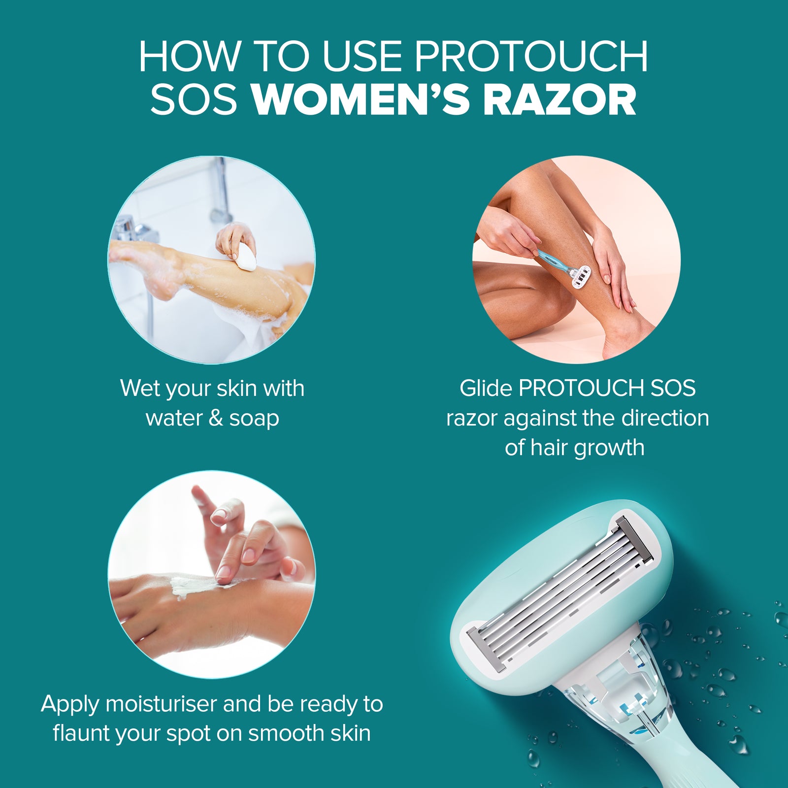 SOS Women Razor | Painless & One Stroke Hair Removal Razor | 5-Blade Technology