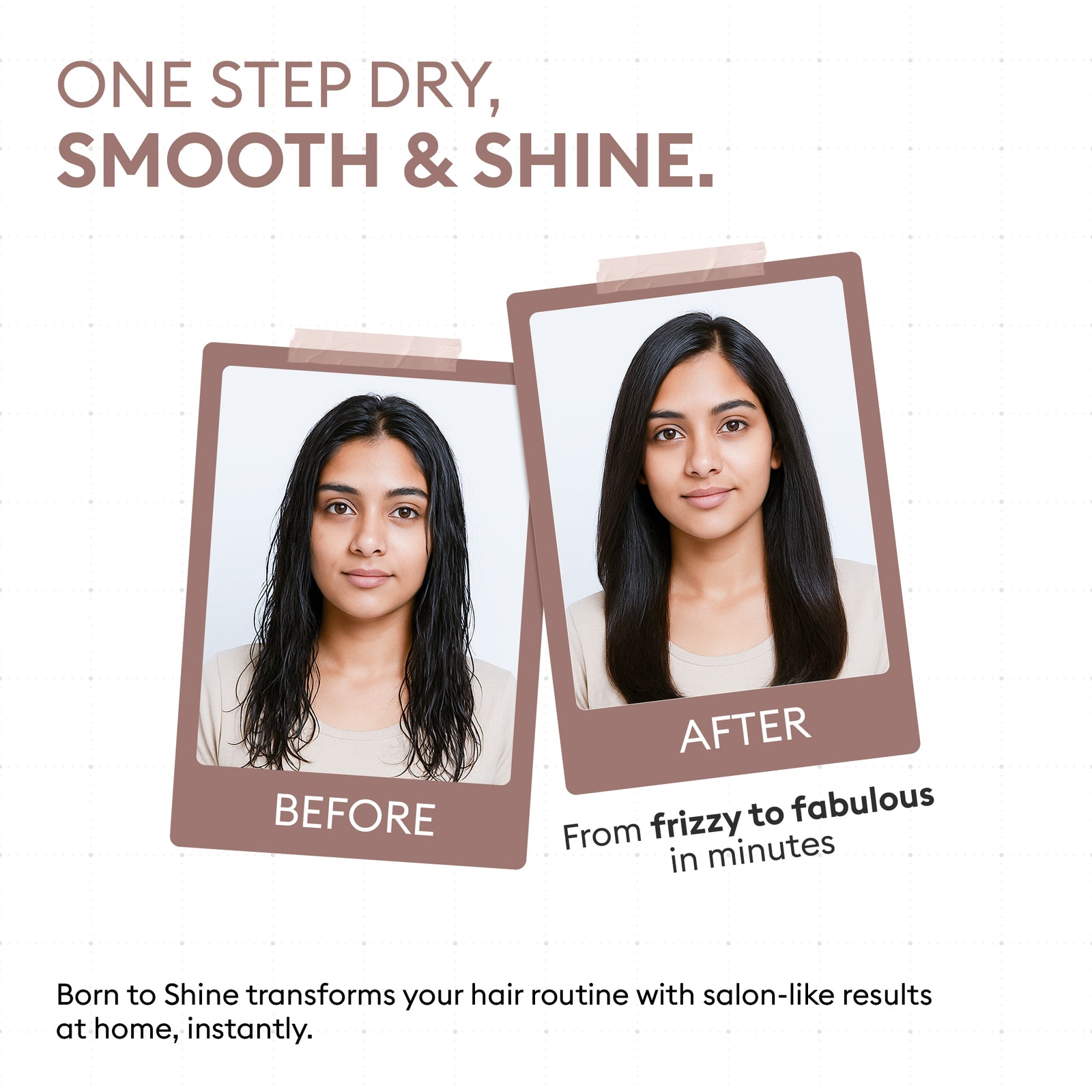 Protouch Born To Shine 2‑in‑1 Styling Blow Brush – Drying, Straightening & Styling Tool for Smooth, Shiny Hair