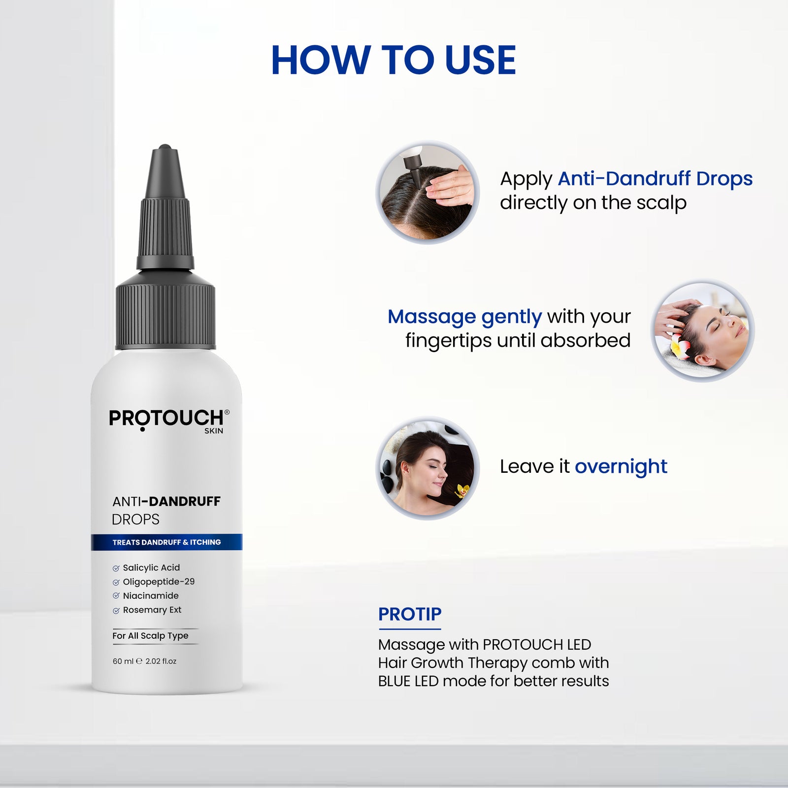 Anti Dandruff Drops with Salicylic Acid | Non Sticky | Prevents Dandruff, Itchiness & Extra Oil Without Drying