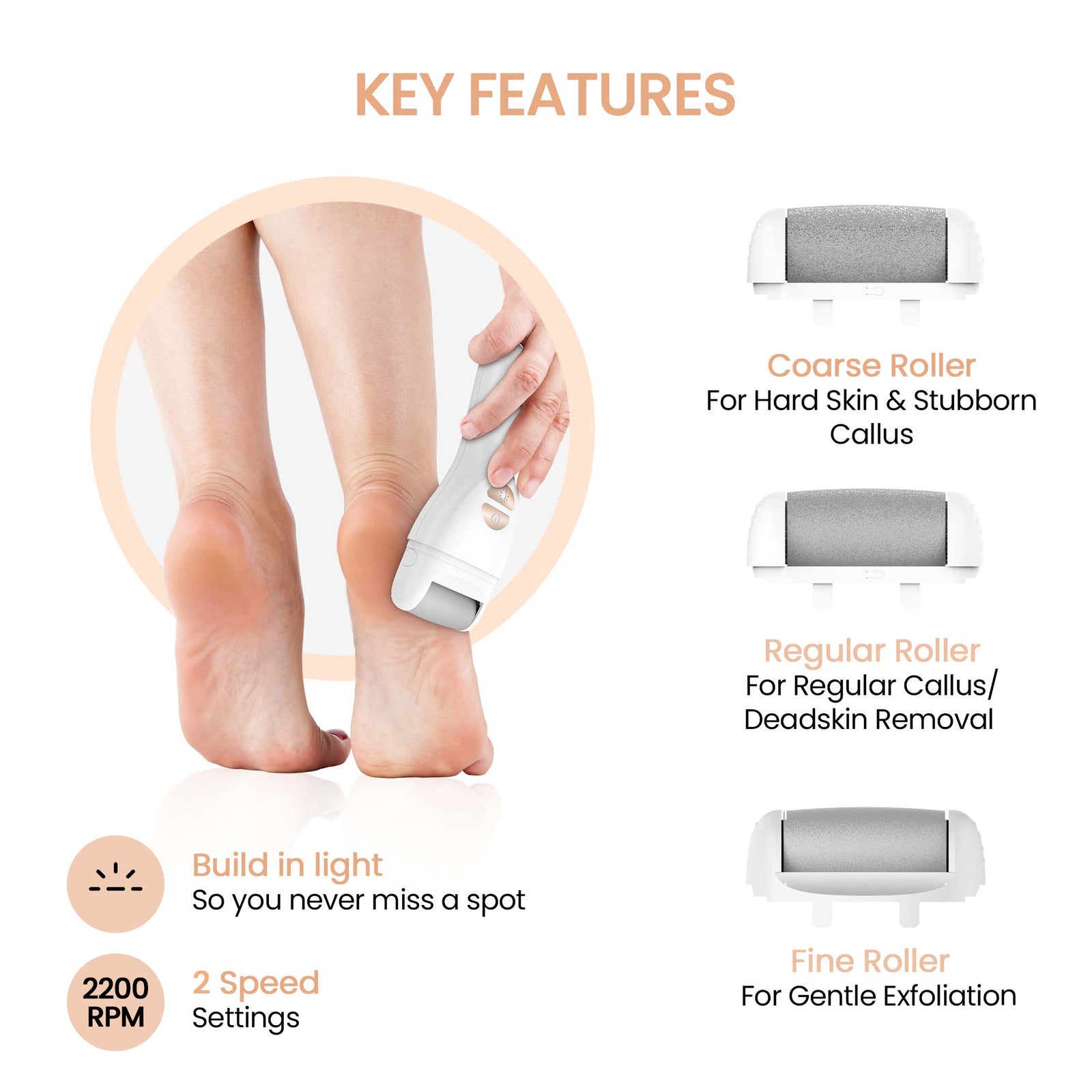 Bliss Callus Remover | Electric home pedicure device for smooth feet