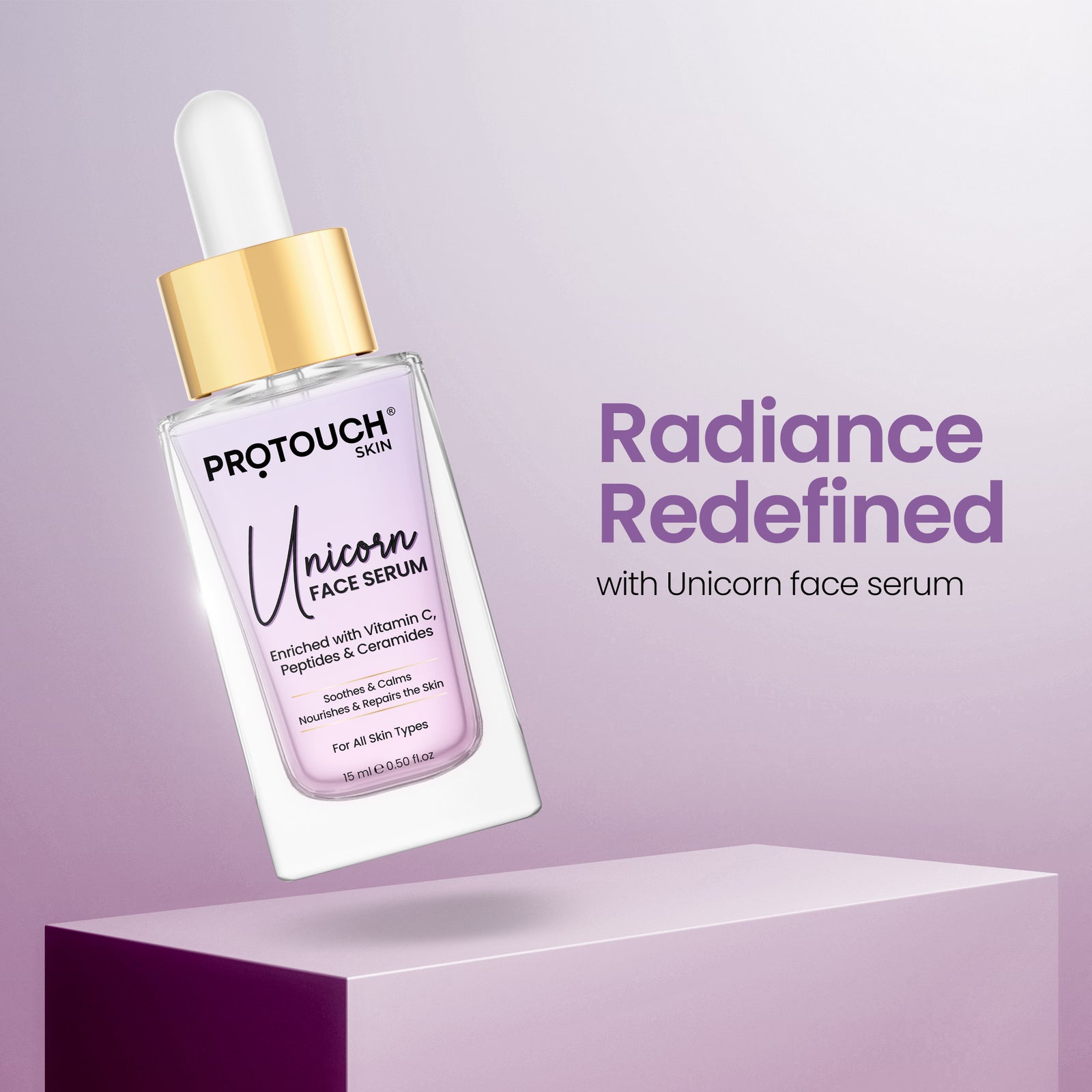 Unicorn Face Serum with Ceramides | Multi-peptide face serum for Instant hydration