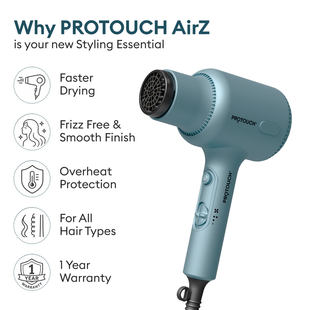 PROTOUCH AirZ 3-in-1 Power Hair Dryer