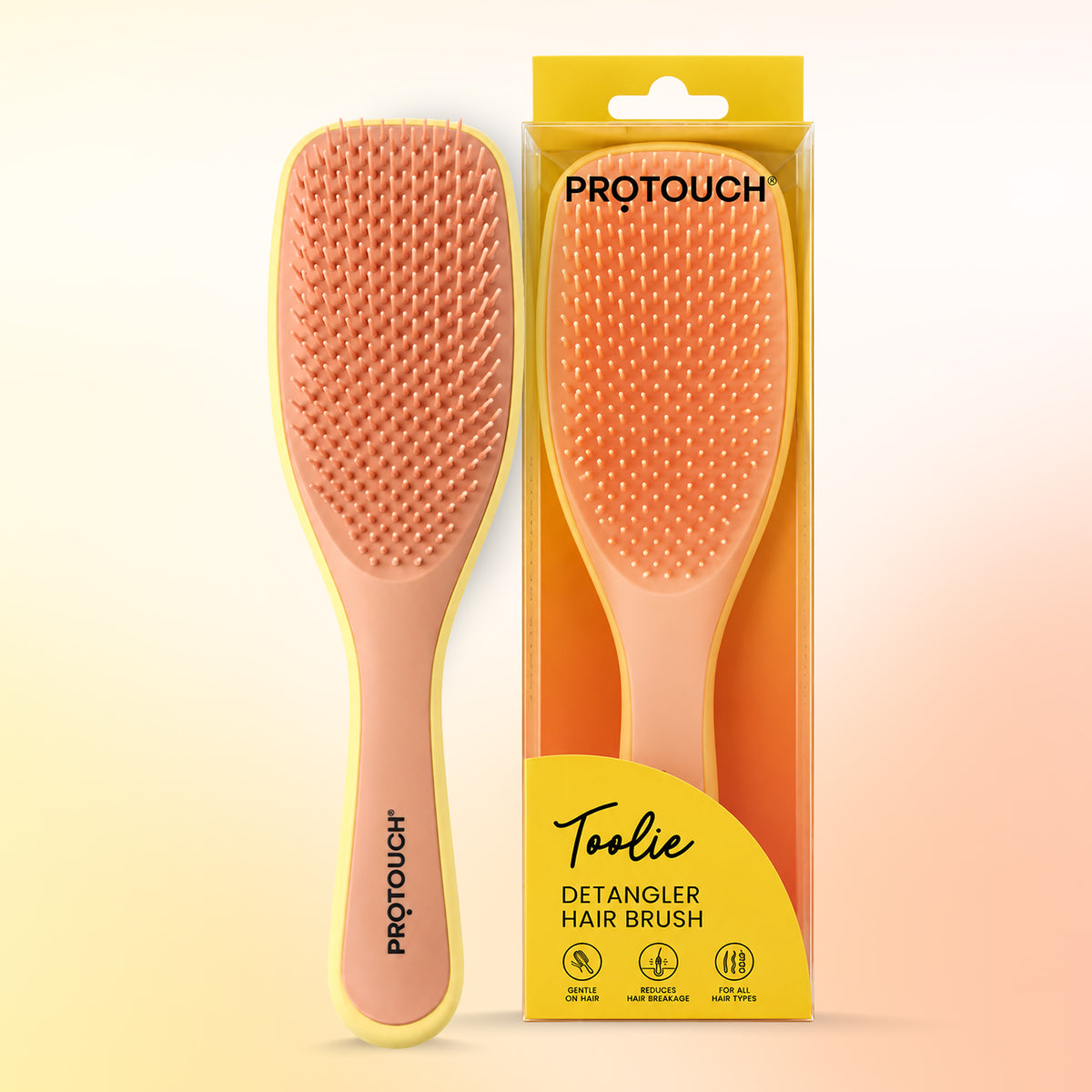 Toolie Detangler Hair Brush | Dual-Length Flexible Bristles for Wet & Dry Hair
