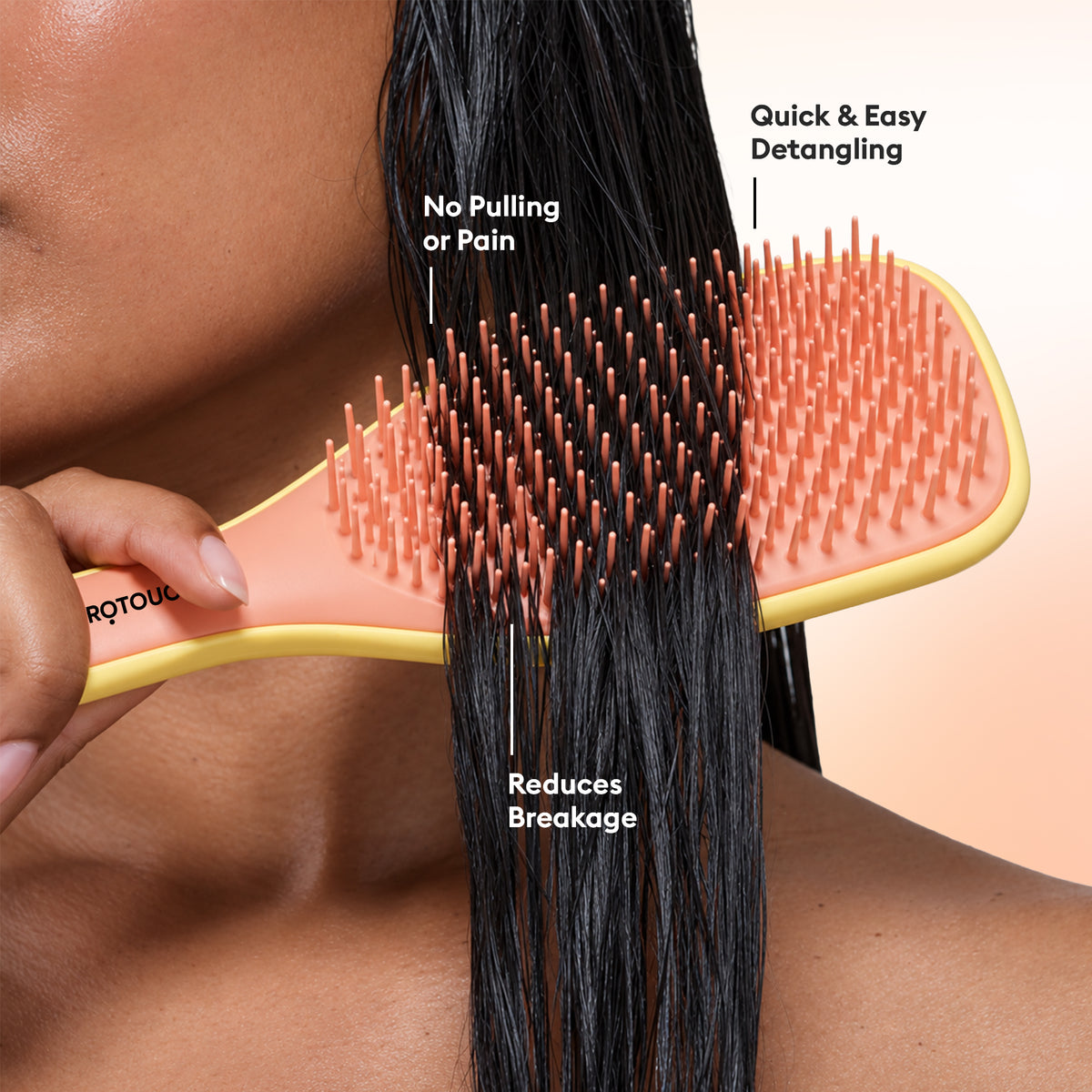 Toolie Detangler Hair Brush | Dual-Length Flexible Bristles for Wet & Dry Hair