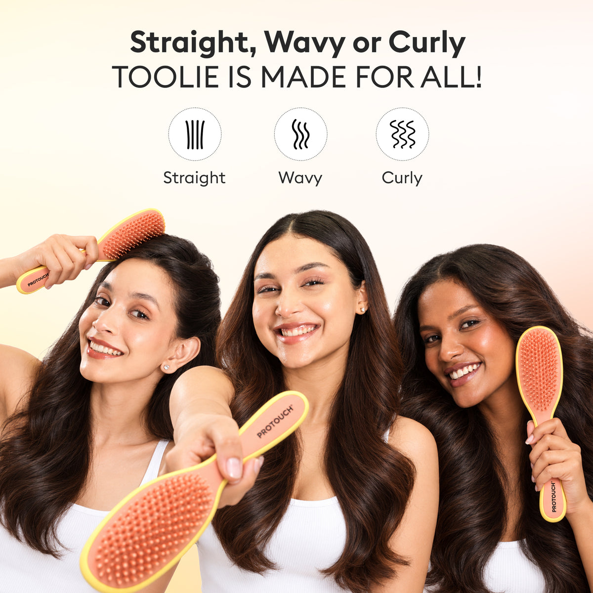 Toolie Detangler Hair Brush | Dual-Length Flexible Bristles for Wet & Dry Hair
