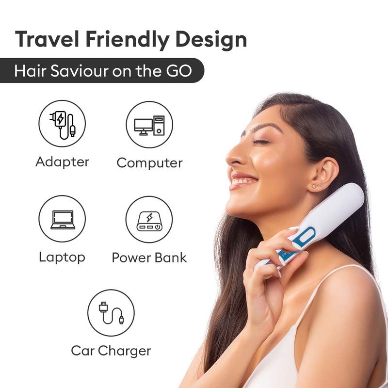 LED Hair Growth Therapy Comb | Vibrating Scalp Massage Comb with LED lights