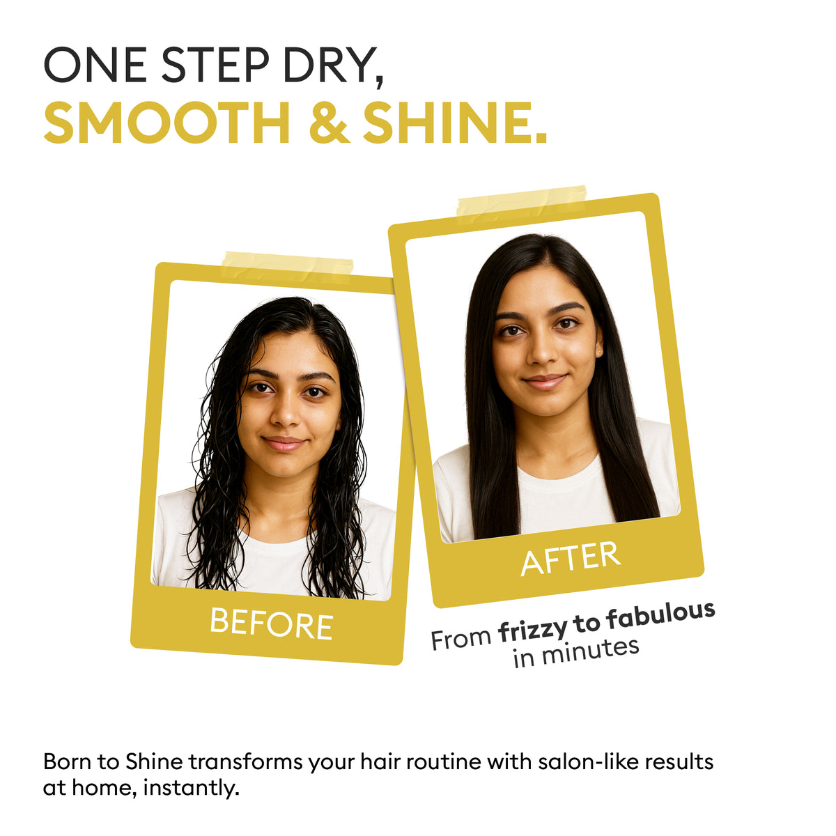 Protouch Born To Shine 2‑in‑1 Styling Blow Brush – Drying, Straightening & Styling Tool for Smooth, Shiny Hair
