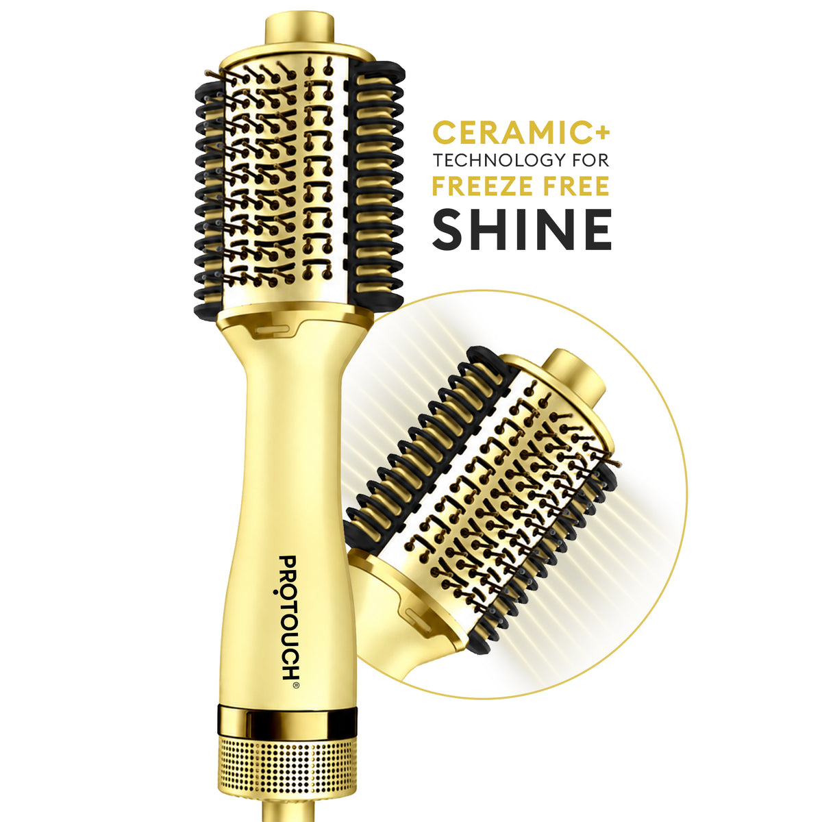 Protouch Born To Shine 2‑in‑1 Styling Blow Brush – Drying, Straightening & Styling Tool for Smooth, Shiny Hair