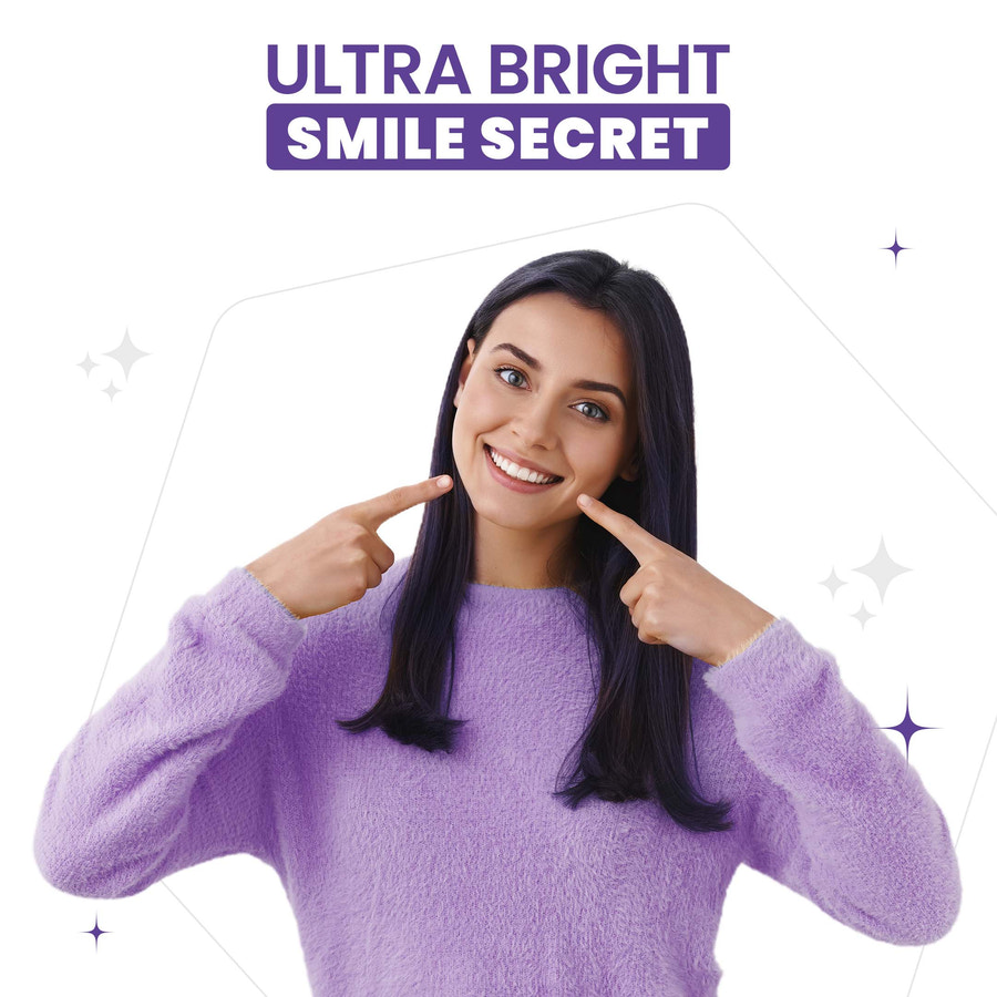 Purple Teeth Whitening Toothpaste Serum | Ultra bright, color-correcting Toothpaste for whiter teeth & Fresh breath
