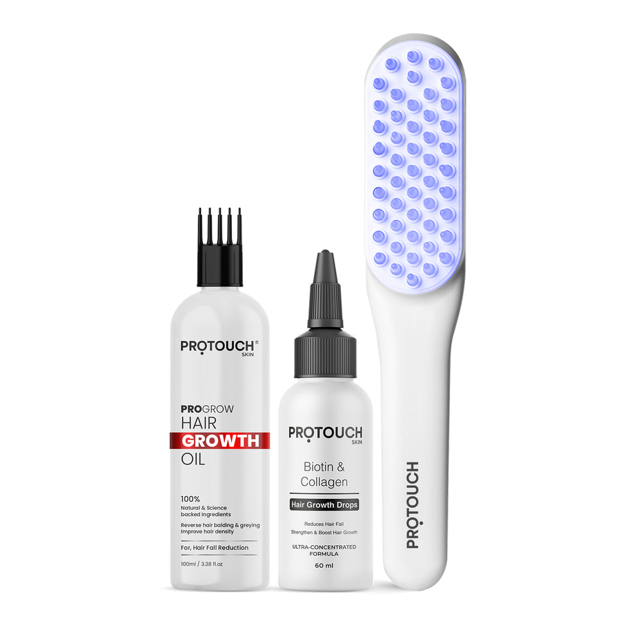 Hair Growth Experts Trio | Ultra concentrated serum, Cold pressed oils & LED Therapy Comb
