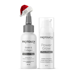 Pro-Essentials Hair + Face Combo | Hair Growth Drops & Power Glow Face Drops