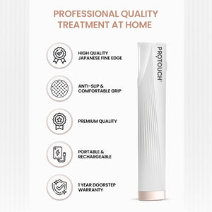 Protouch Dermaplaning Device | 2 in 1 Facial Hair Remover & Eyebrow Grooming | Gentle skin exfoliation