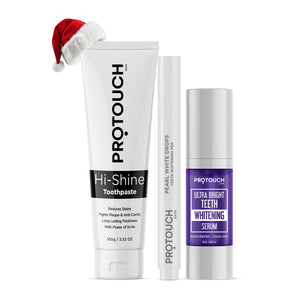 Sparkling Teeth Whitening Combo | 3-step whitening trip with Hi-shine toothpaste & Teeth whitening serum and Pearl white drops