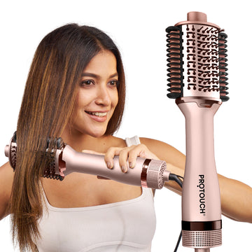 Protouch Born To Shine 2‑in‑1 Styling Blow Brush – Drying, Straightening & Styling Tool for Smooth, Shiny Hair