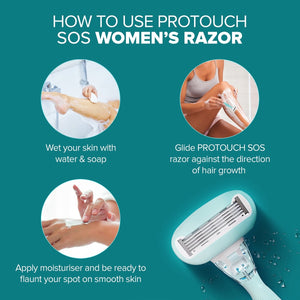 SOS Razor Cartridge | Painless & One Stroke Hair Removal Razor | 5-Blade Technology