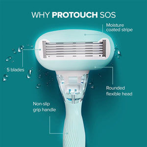 SOS Razor Cartridge | Painless & One Stroke Hair Removal Razor | 5-Blade Technology