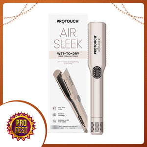 Protouch Air Sleek 2-in-1 Hair Straightener, Instant Drying, Smooth Styling, Zero Heat Damage