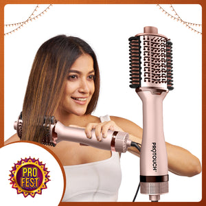 Protouch Born To Shine 2‑in‑1 Styling Blow Brush – Drying, Straightening & Styling Tool for Smooth, Shiny Hair